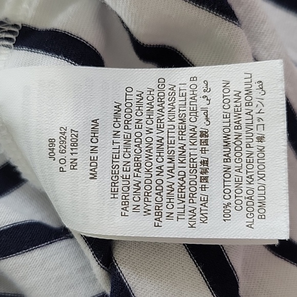 Boden 100% Cotton Striped Long Sleeve Tee Size 10 - Picture 5 of 6